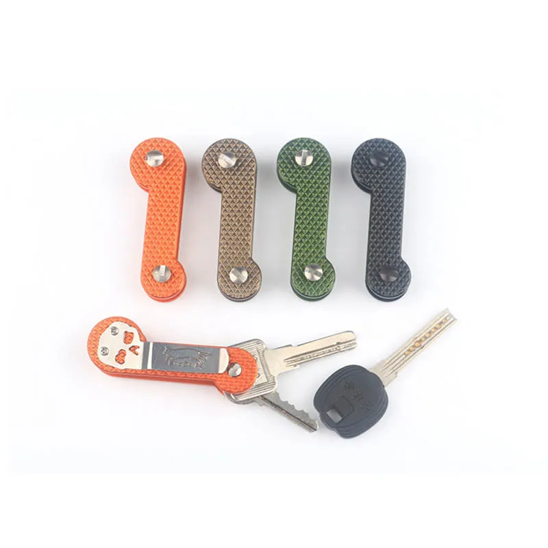 

BYCOBECY Car Key Holder Chain Smart Key Wallets Ring Collector Housekeeper Oxide Aluminum Key Clip Pocket Key Organizer