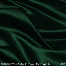 40 mommmes шелк шерсть Атлас 140 см ширина/28% шелк+ 72% шерсть атласная ткань для шитья халат Longue зимнее платье-№ 52 темно-зеленый