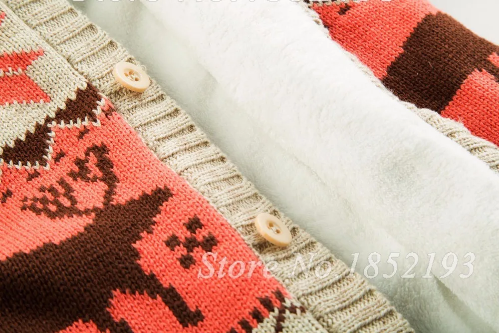 Рождественские детские зимние комбинезоны с оленем, брендовый детский зимний комбинезон для новорожденных, утепленный шерстяной свитер Комбинезоны из бархата кораллового цвета, верхняя одежда