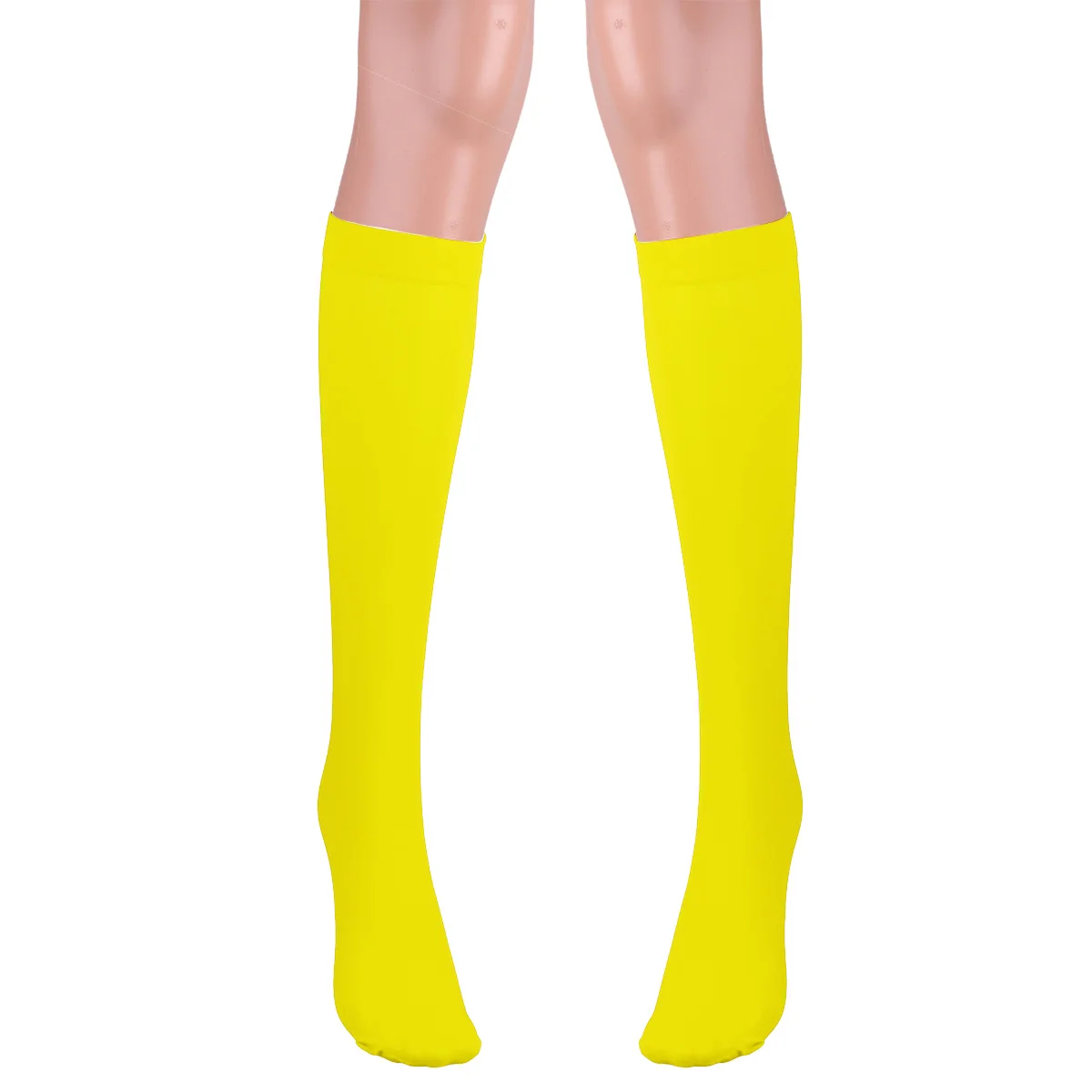 Шелковистые тонкие мужские носки, мужские летние ультра тонкие высокие эластичные гладкие носки выше икры, деловые нейлоновые носки, подарки для мужчин, длинные носки для мужчин - Цвет: Yellow