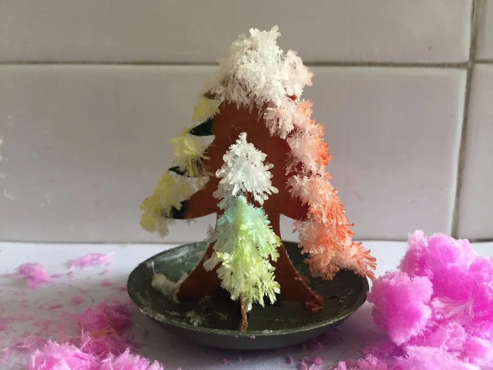 

Hot Newly 2019 7x6cm Multicolor Paper DIY Growing Magic Tree Magically Grow Christmas Trees Wunderbaum Kids Science Toys 50PCS