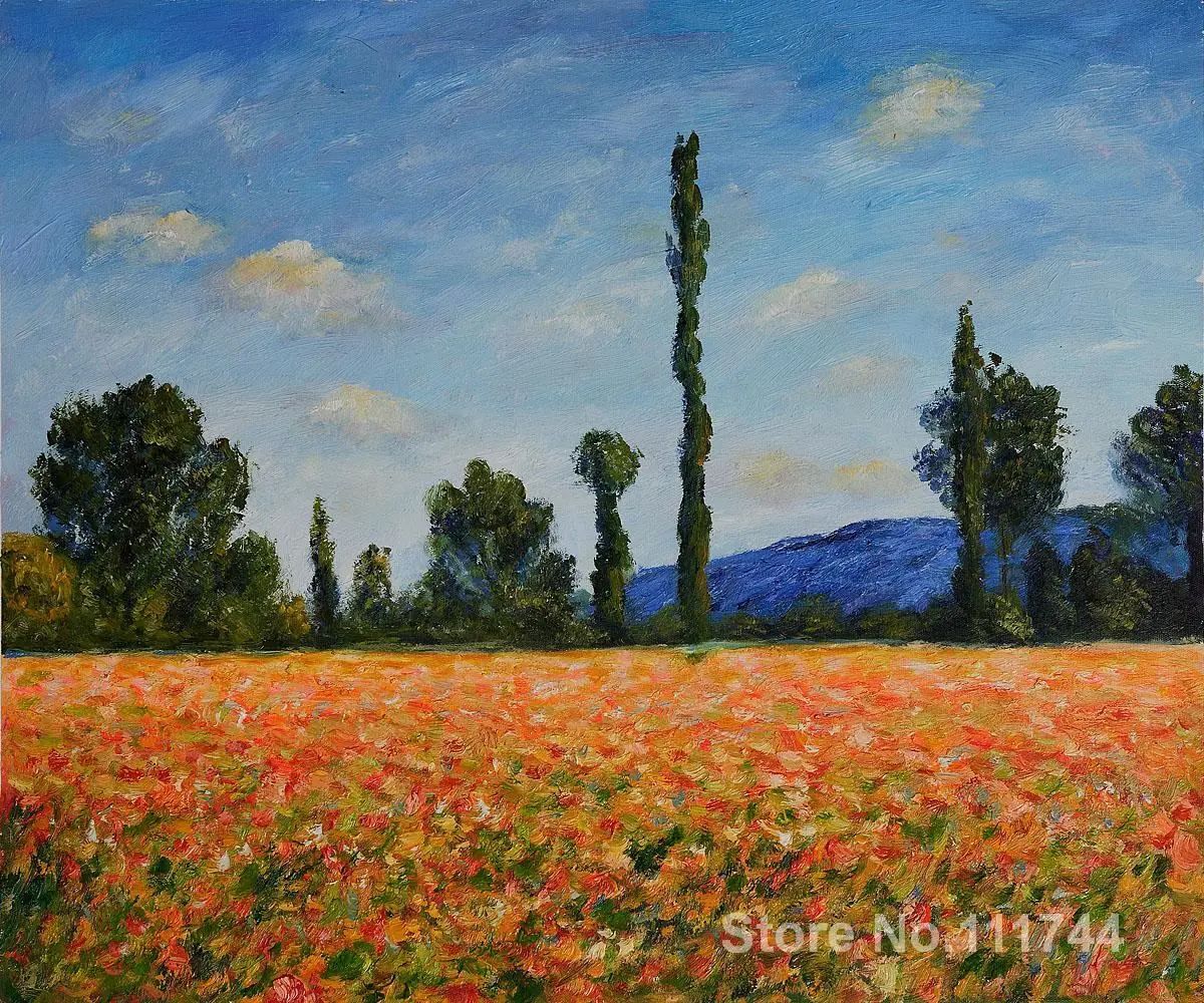 

Field of Poppies II Claude Monet Paintings for sale wall art High quality Hand painted