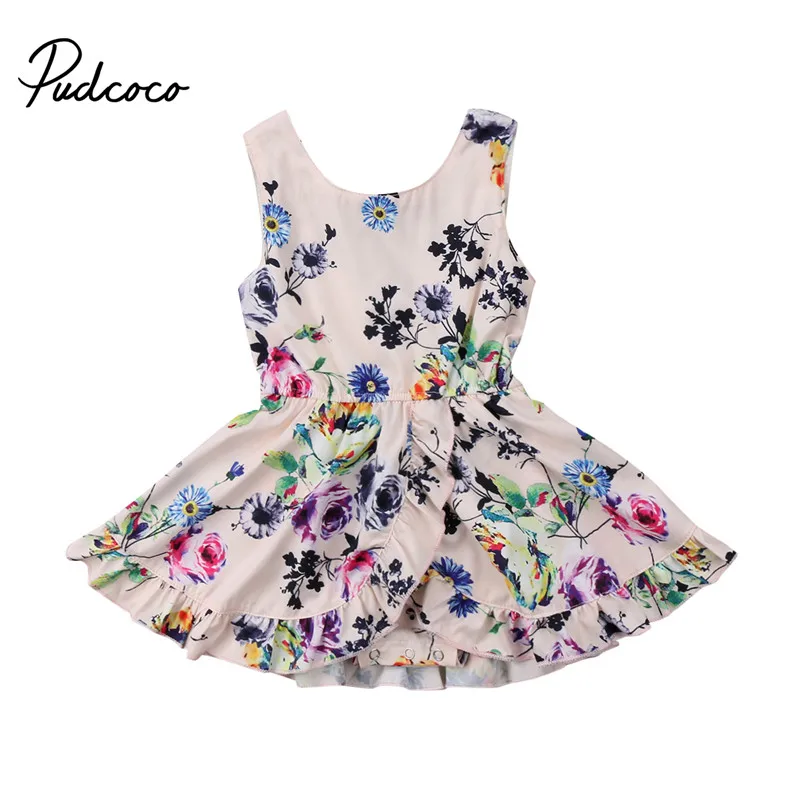 

Fashion Boho Style Toddler Kids Baby Girls Floral Sleeveless Romper Pantdress Bodysuit Jumpsuit Kids Beach Outfits Clothes