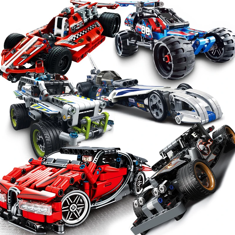 

Compatible technic car speed champion racer pull back sports car moc diy building blocks sets educational toys for childern