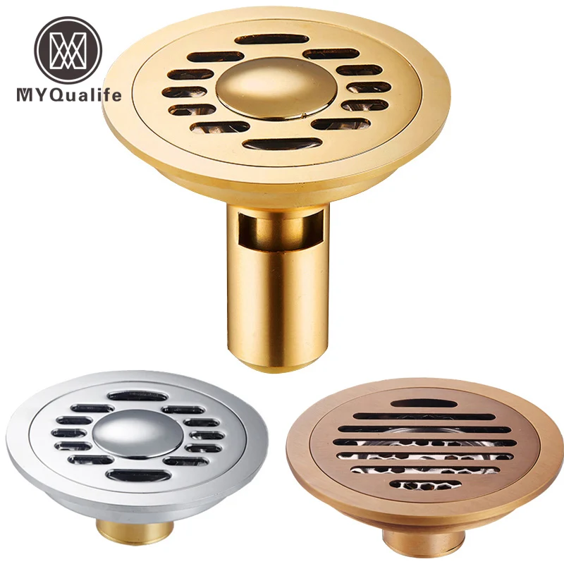 Free Shipping Round Floor Waste Grates Bathroom Shower Drain 10cm