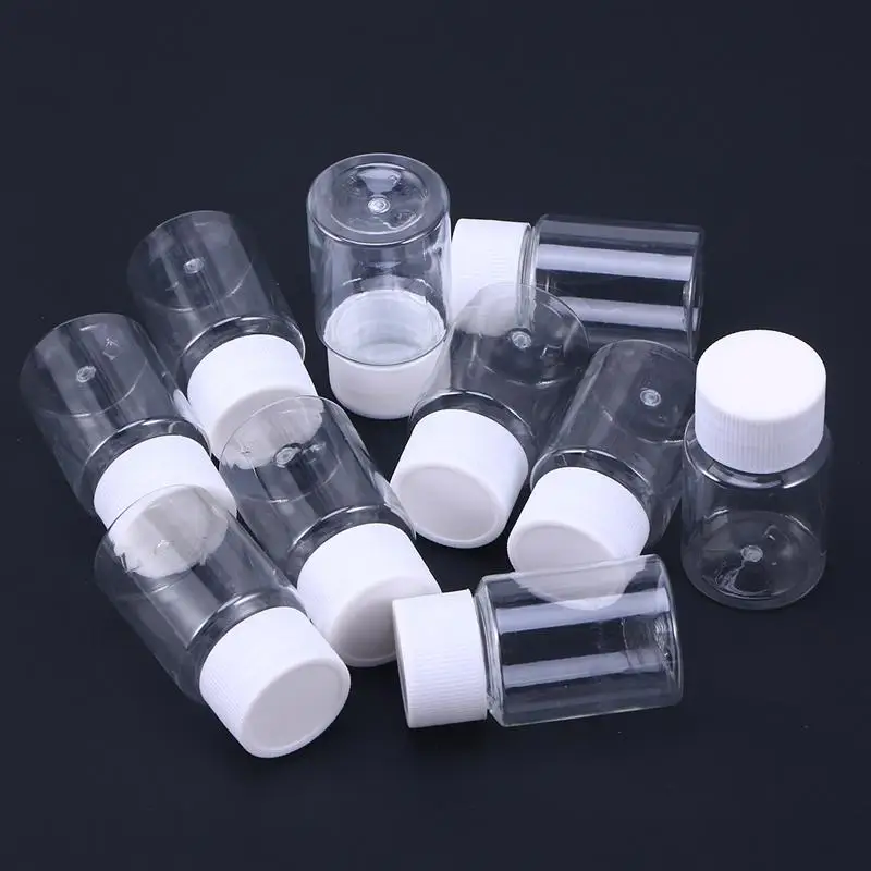 10 шт. Бутылочки для таблеток прозрачные герметичные ПЭТ контейнеры для лосьона бутылки для хранения таблеток для мыла шампуня туалетные принадлежности для мытья тела