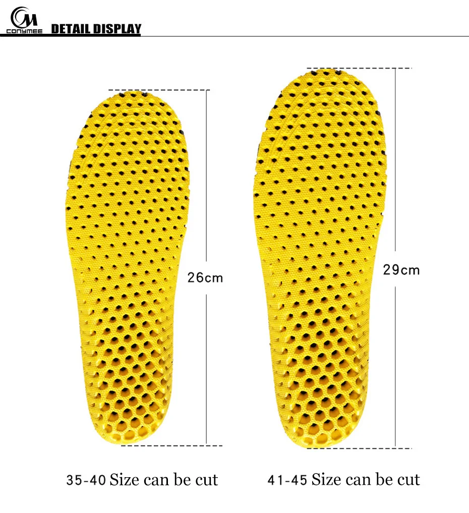 CONYMEE Для мужчин женская обувь стельки-супинаторы кроссовки пены стелька с амортизацией ударов обувные колодки пот-доказательство обуви вставки булочки