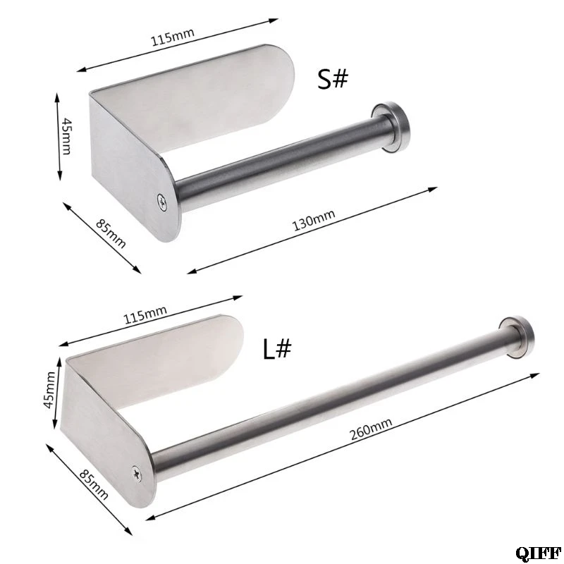 Adhesive Vertical Paper Towel Holder Stainless Steel Wall Mount Bathroom Kitchen Toilet Tissue Roll Storage Rack Jun13