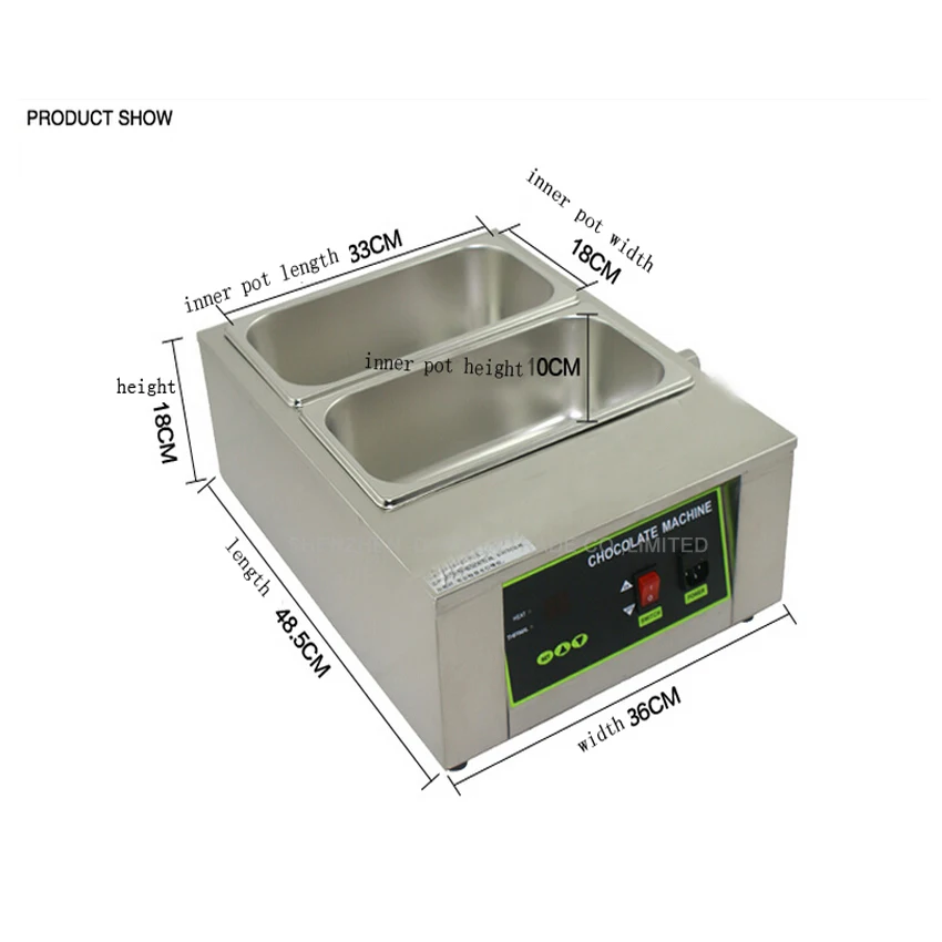 1 шт. 2 решетки растопление шоколада горшок, коммерческая плавильня для шоколада, машина для выпечки