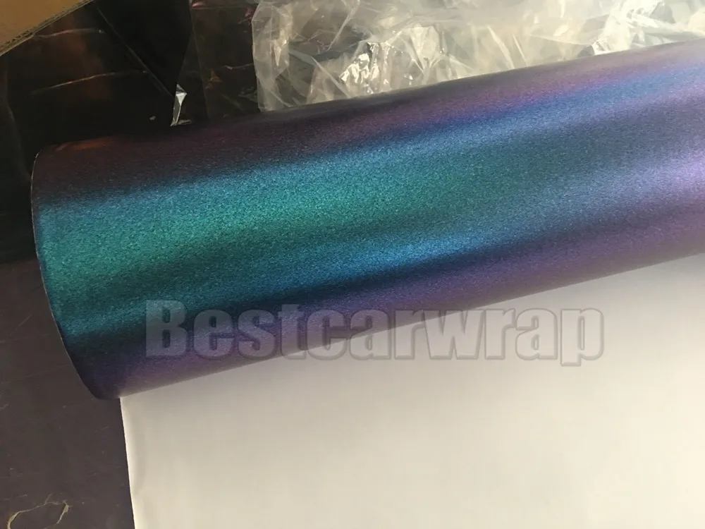 BLUE TO PURPLE satin chameleon matte metallic car wrap film flip flop ML12  (4)