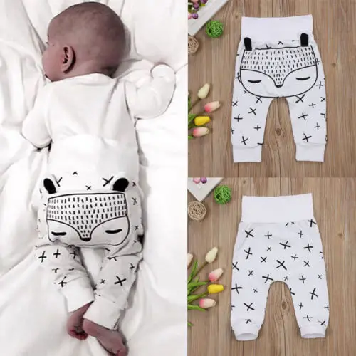Baby Boys Girls Deer Floral Leaf Print Harem Pants Leggings Long Trousers