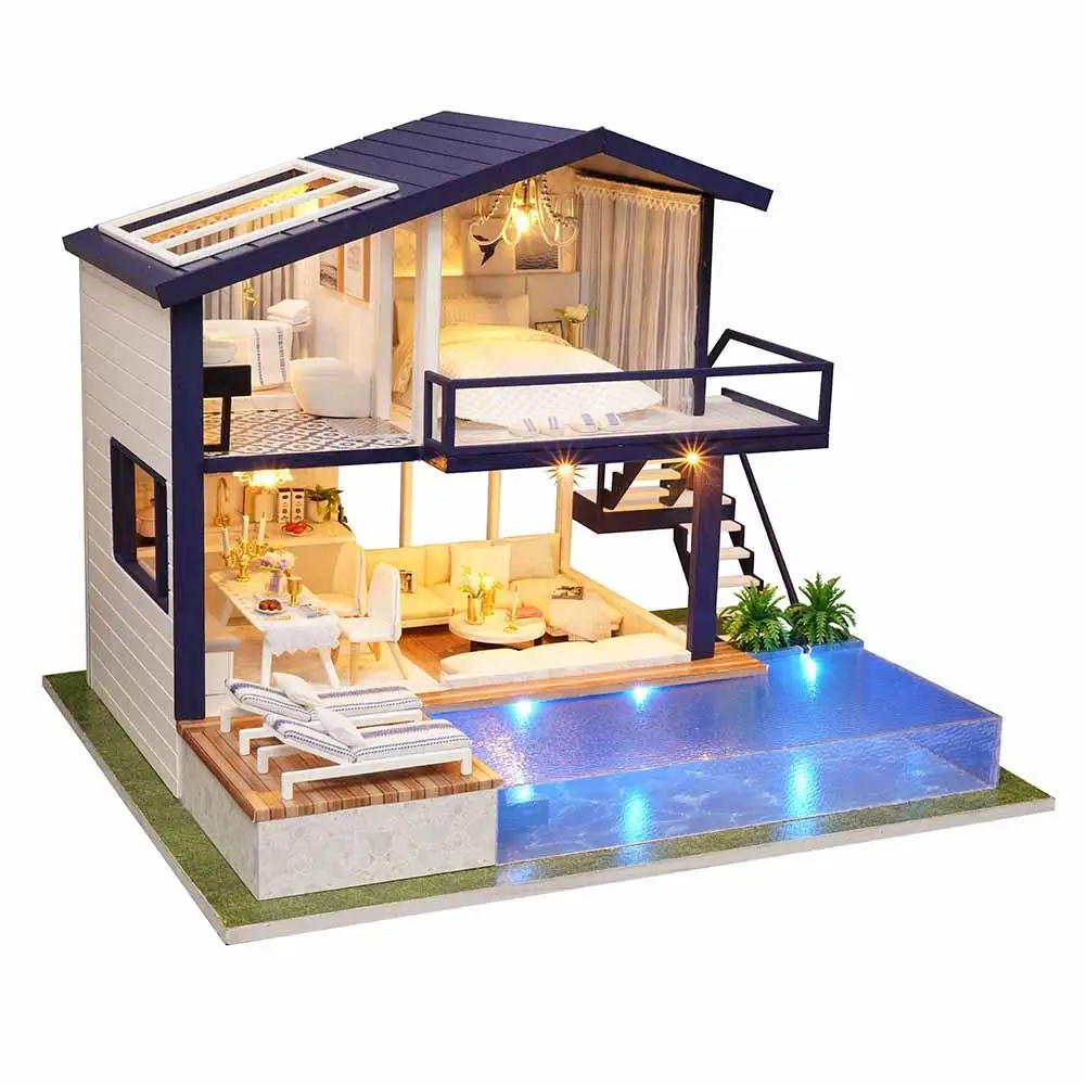 New Diy Cottage Hut Small House Doll House Wooden Manual Assembly