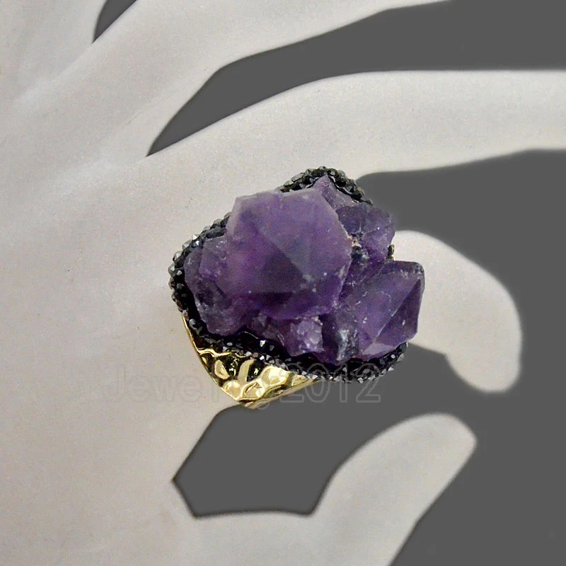 002-4a Amethyst Freeform Druzy 28x29mm