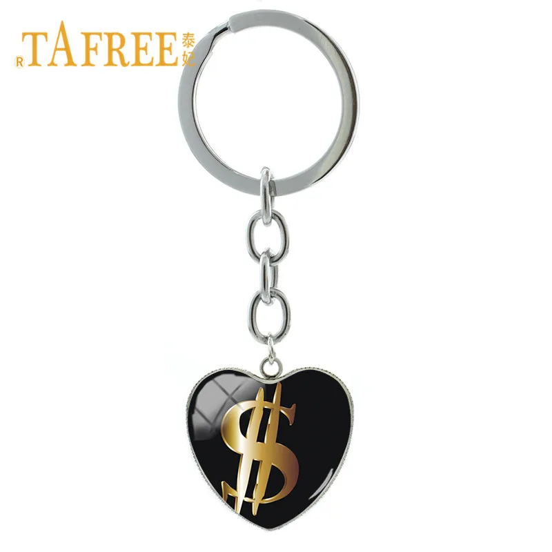 Новинка 2018 модный брелок TAFREE с подвеской в форме сердца доллара золотого цвета