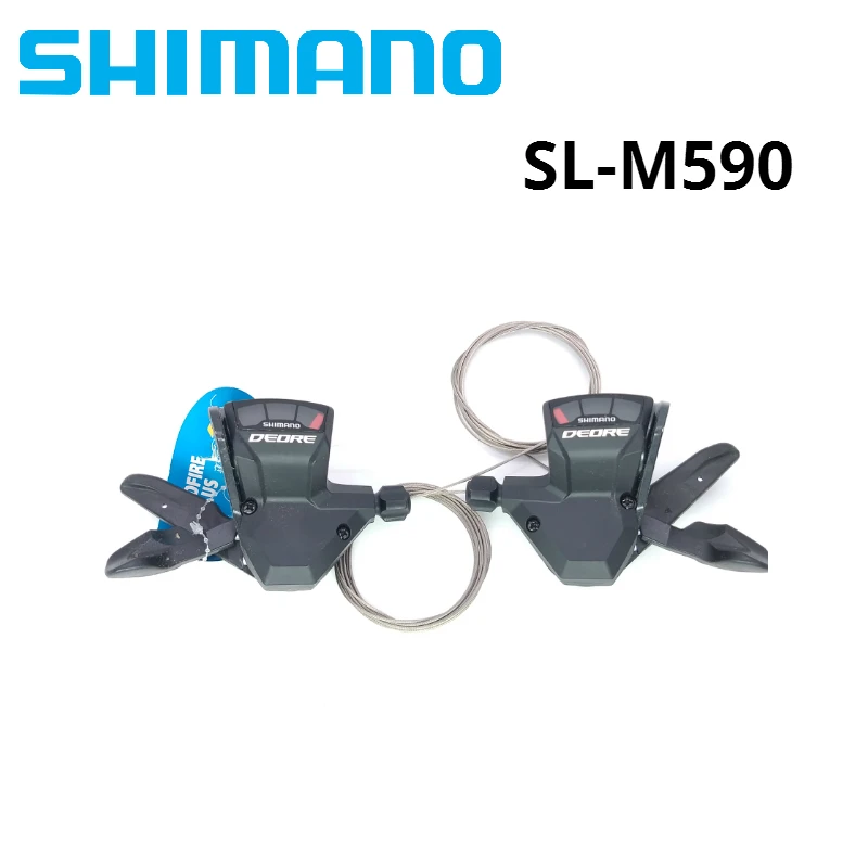 Shimano DEORE SL M590 9 S 27 S 9 سرعة الدراجة شيفتر رافعة الزناد MTB دراجة أجزاء المغيرون مع كابل زوج واحد
