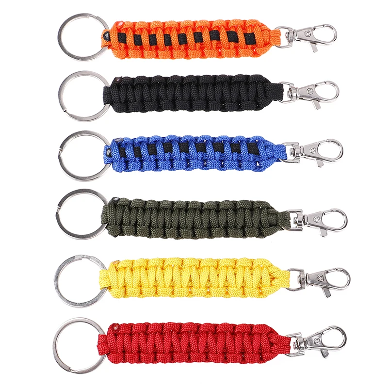 

1Pcs 140kg Tensile Strength Outdoor Survival Kit Parachute Cord Keychain Military Emergency Paracord Rope Key Chain Ring