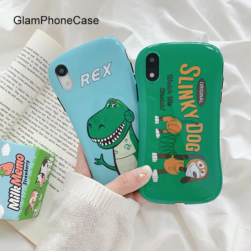 

GlamPhoneCase Cartoon Dinosaur Dog Phone Case For iPhone X XS Max XR Soft Silicone Cover For iPhone 7 8 6 6s Plus Case