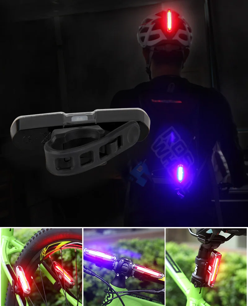 Flash Deal USB Rechargeable Front Rear Bicycle Light LED Bike Taillight Cycling Helmet Light Lamp Mount Bicycle light MTB Road Bike light 2