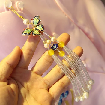 

[Papilio] handmade Chinese ancient style women's clothing cheongsam pearl fringed pressure pendant accessories