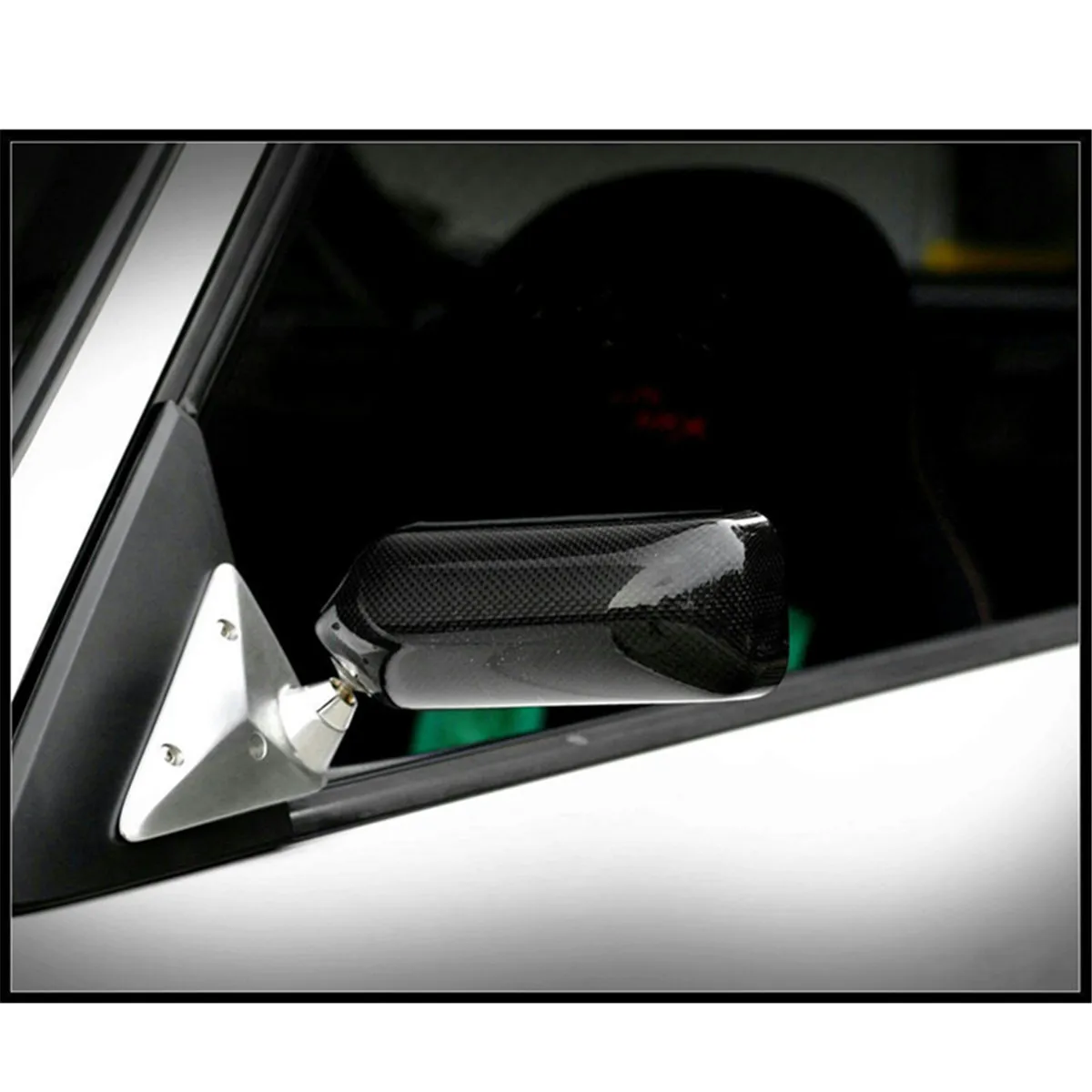 2 шт., углеродное волокно, серебристый/синий, Универсальное автомобильное боковое зеркало заднего вида, покрытие, авто зеркало заднего вида, боковое зеркало для большинства автомобилей