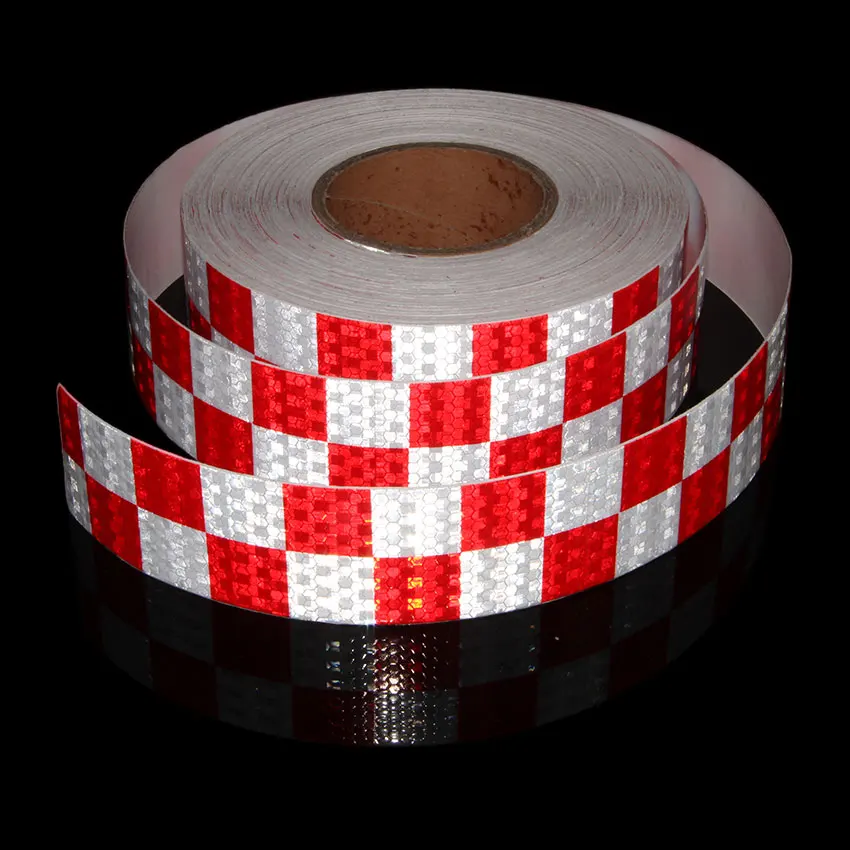 5cm*9m Truck Safety Mark Reflective Tape Stickers Chequered Car Styling