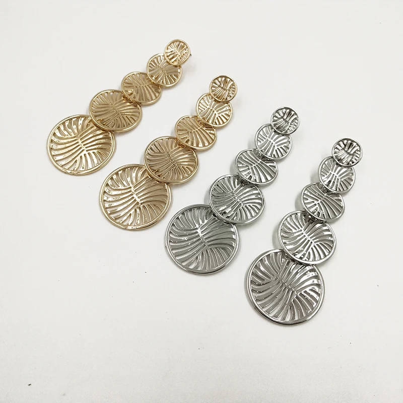 

5 Pieces Metal Hollow Circle Earrings for Women Punk Jewelry Geometric Femme Gold Brincos Vintage Gothic Long Earring Pendant