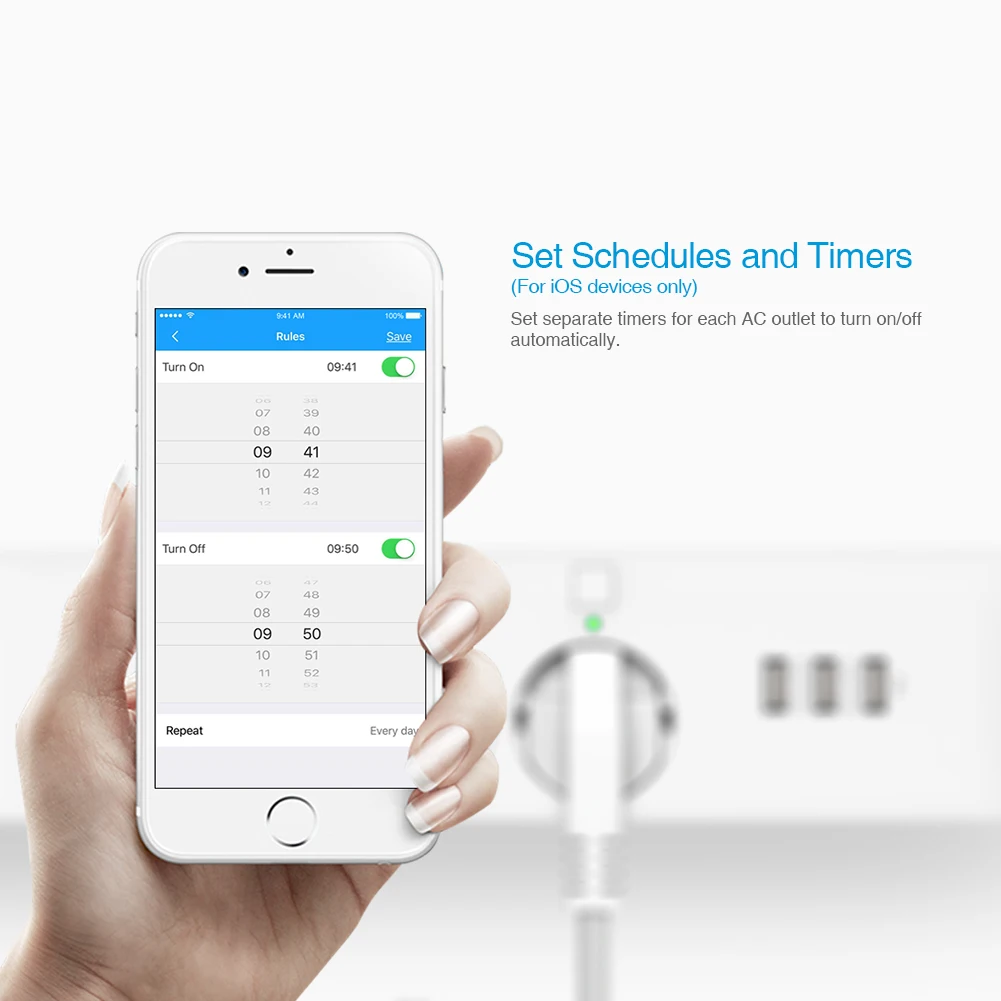 Koogeek, Wi-Fi розетка, штепсельная розетка европейского стандарта, с индивидуальным переключателем, полоса питания, умное зарядное устройство, 3 порта usb для зарядки, для Apple Homekit
