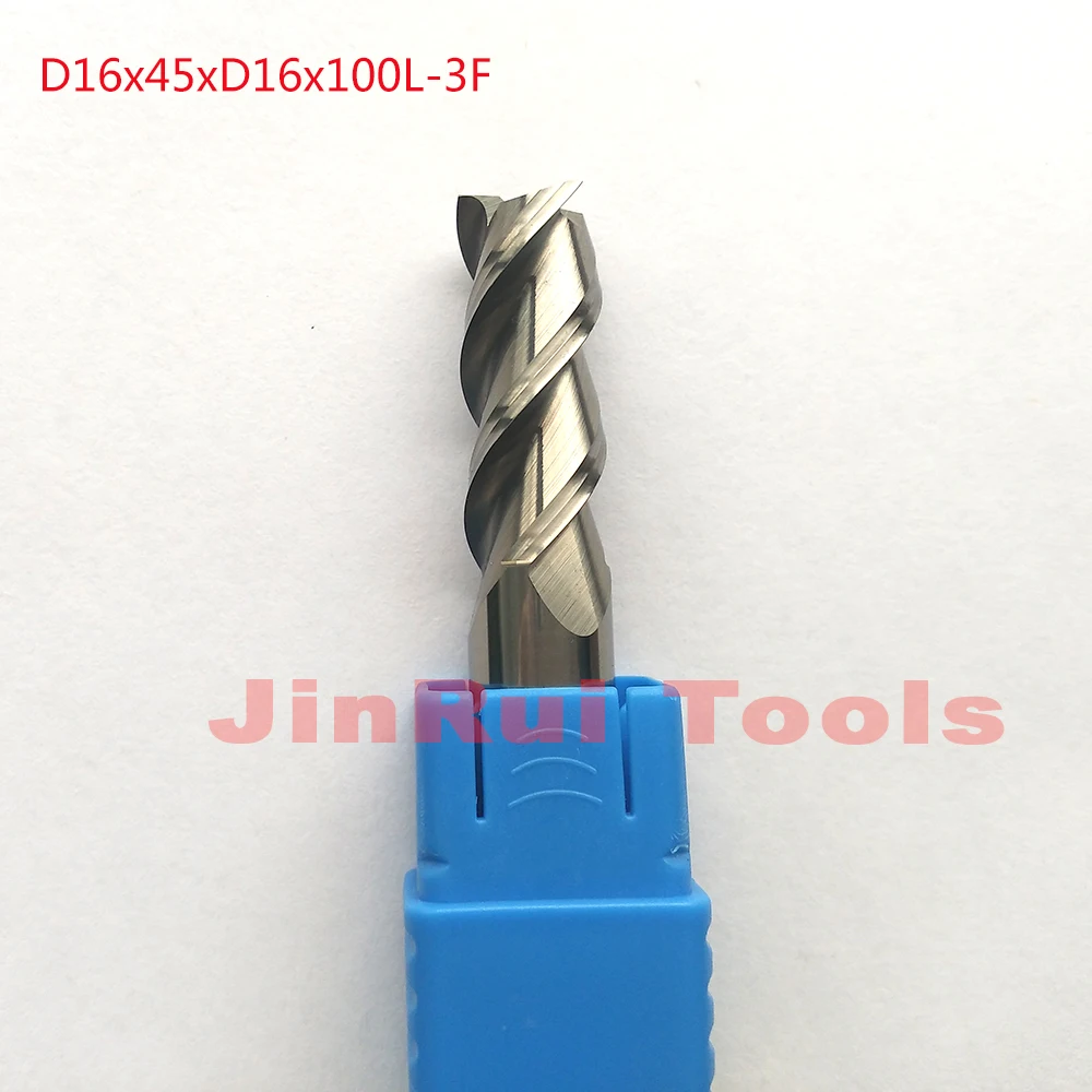 1pc  D16*45*D16*100L HRC50  3 Flutes Flat  End Mills For  Aluminum CNC Milling Tools Router bits