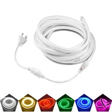 1 м-10 м неоновый светодиодный светильник, 220 В, гибкий светодиодный неоновый знак, полоса для внутреннего и наружного декора, освещение, сказочные огни мечты для праздника