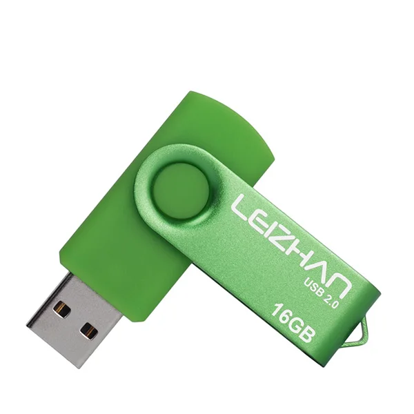 LEIZHAN USB2.0 флеш-накопитель 64 Гб 32 GBDual флешки 16 GB фото памяти 8 GB телефон флеш-накопитель 4 GB Pen диск ноутбука U диска - Цвет: Зеленый