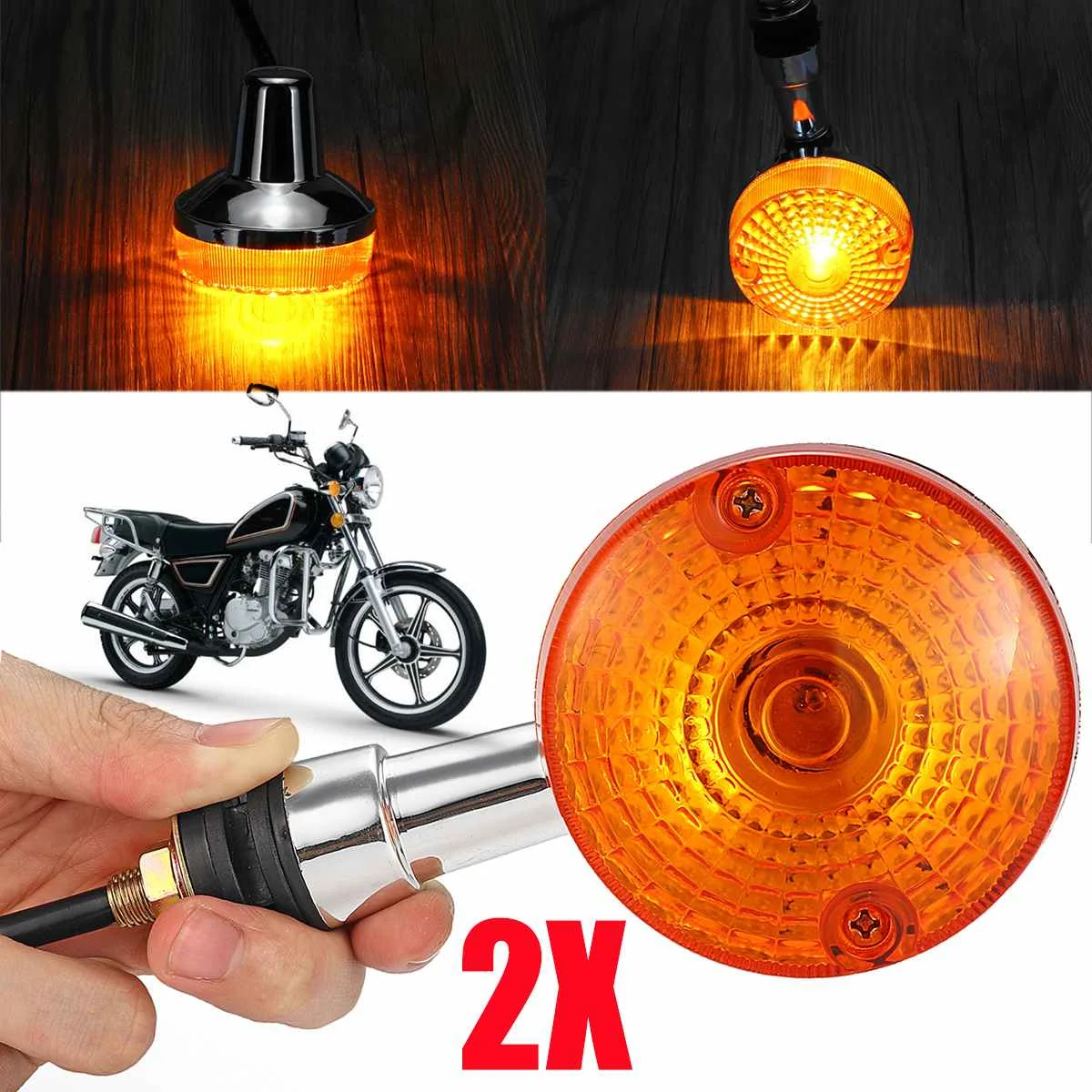 

1pair 12V Motorcycle Retro LED Turn Signal Front Indicators Left Right Turn Signal Bulb Light Lamp For Suzuki GN125