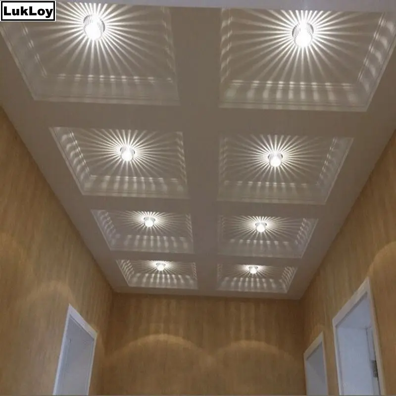 Lukloy 3w Led Crystal Color Aluminum Ceiling Light Fixture Spot