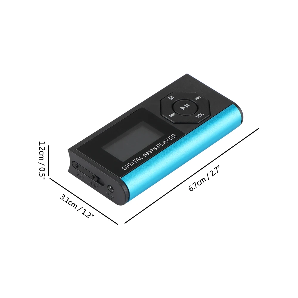 Powstro MP3 плеер с наушниками, цифровой компактный портативный, Макс., 3,7 в, поддержка 16 ГБ, Micro SD карта, 1,8 дюймов, дисплей TFT, музыкальный плеер