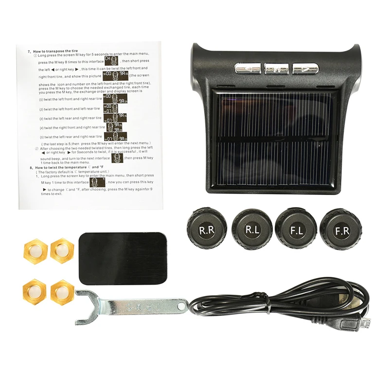 YASOKRO-ڵ TPMS Ÿ̾ з ˶  ý, ¾翭  LCD ÷ 4  ܺ  µ 