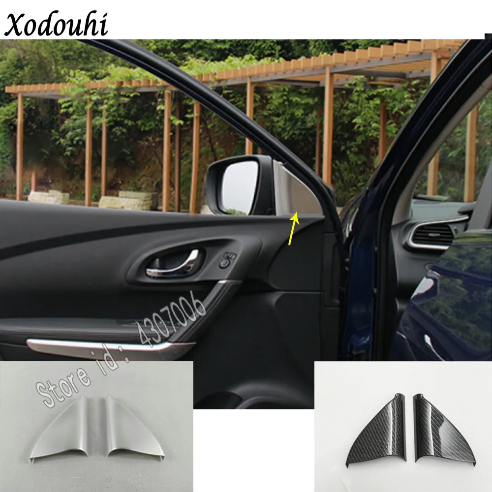 For Renault Kadjar 2016 2017 2018 car sticker styling body front A column lamp frame triangle Cover Ring circle trim parts 2pcs For Renault Kadjar 2016 2017 2018 car sticker styling body front A column lamp frame triangle Cover Ring circle trim parts 2pcs