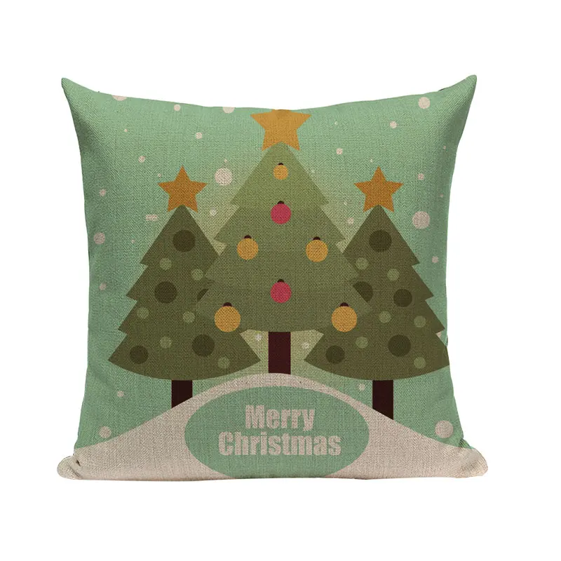 Высокое качество Merry Cheistmas льняной дизайн декоративный узор Almofada 17,3 ''X 17,3'' квадратный домашний декор Печать Подушки - Цвет: 6126