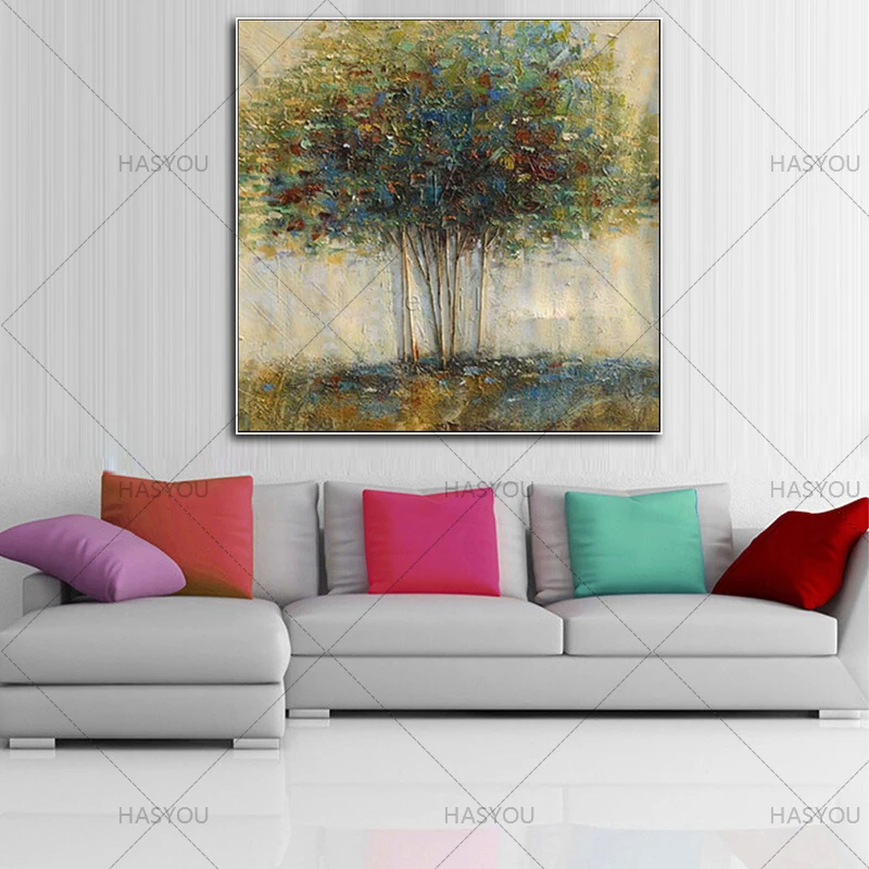 

Unframed 100% High Quality Hand Painted Oil Painting Tree Canvas Paint Large Wall Art Decor Pictures For Bedroom Living Room