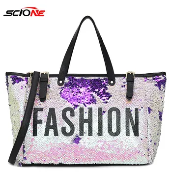 

PU Leather Sequin Gym Bag Women Hand Bag Sports Lady Luggage Bag Crossbody Bags Women Yoga Fitness sac de sport Big Girl XA34G