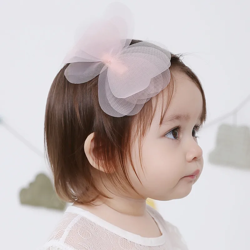 1 PCS Cute Baby Girls Hairpins Angela Cartoon Net Yarn Bowknot Clip