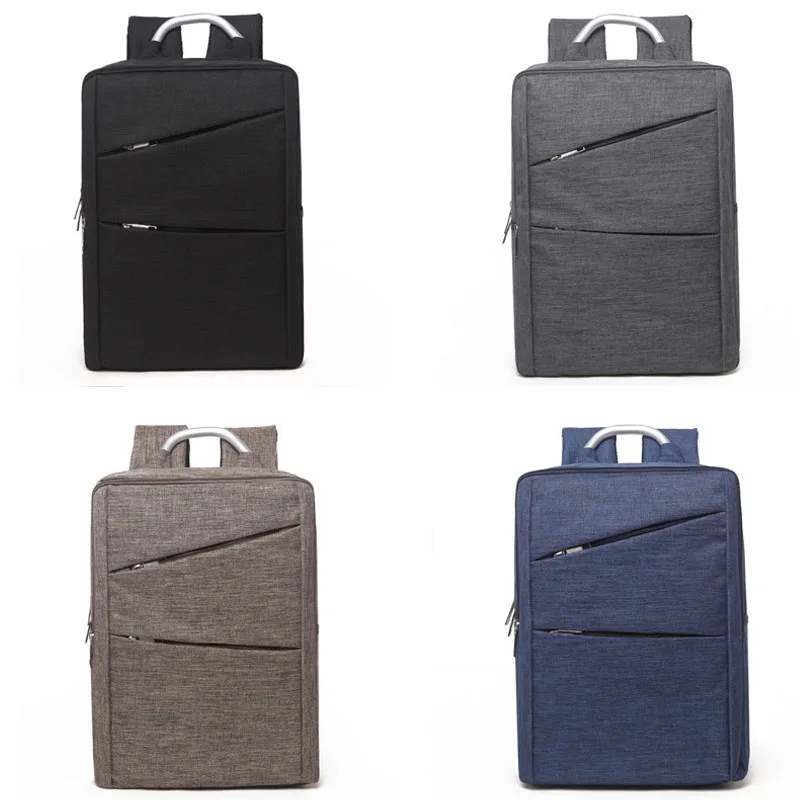 Durable canvas backpack travel casual bolsa men laptop shoulder bag with metal tote