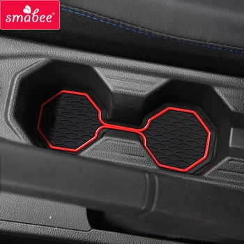 

Smabee Car Gate Slot Mat For Volkswagen Polo 2018 2019 polo Interior Anti-Slip Slot Mat Accessories Rubber Cup Holders Coaster