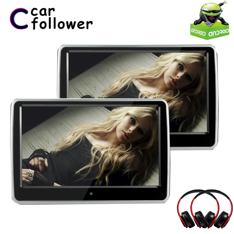 

2PCS 10.1 inch Android 6.0.1 System with WIFI Touch Screen Car Headrest monitor MP5 Player with USB/SD/Bluetooth/Speaker