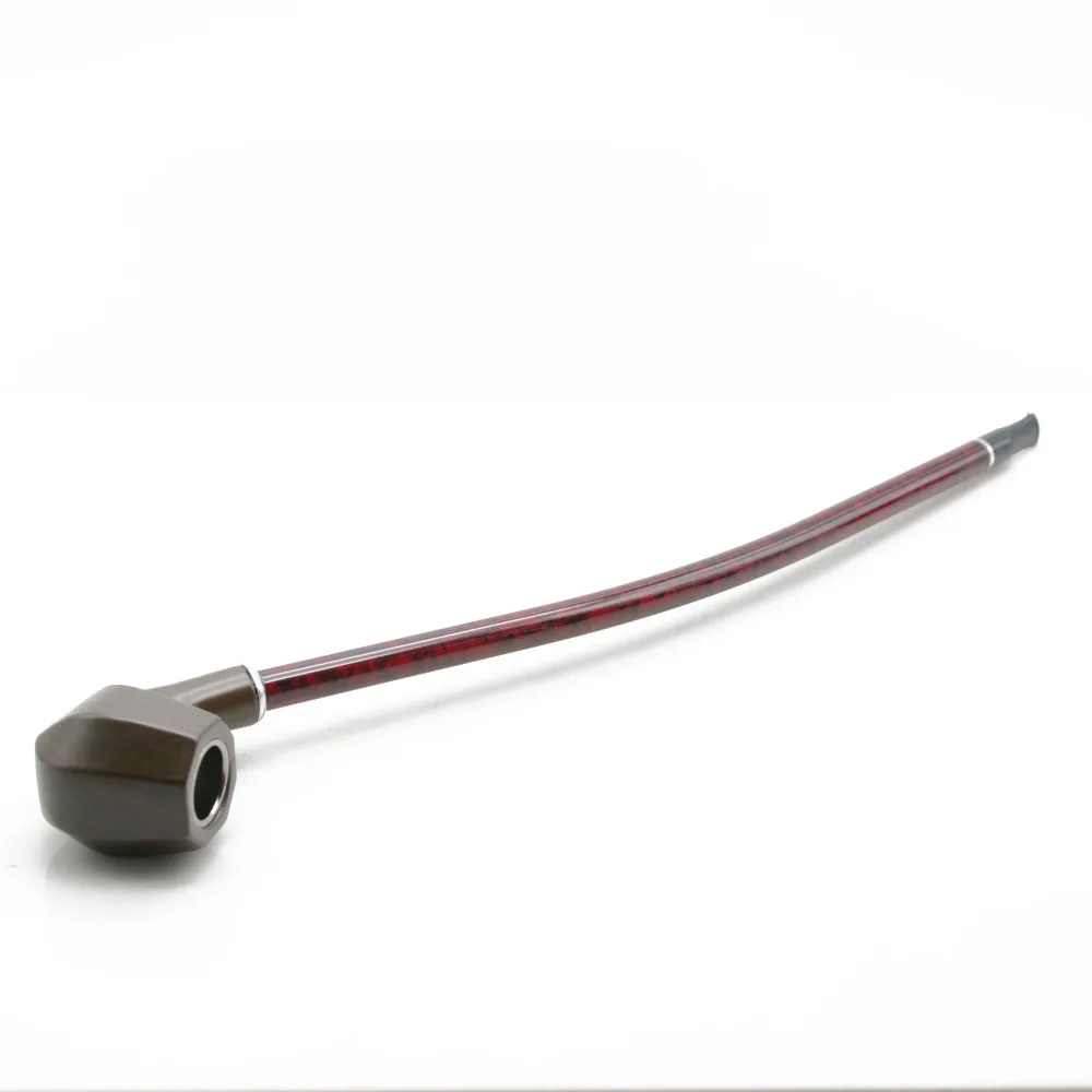 

1PC Classic durable long tobacco pipe wooden smoking pipe for men and women straight type by hand Weed pipe with black gifts box