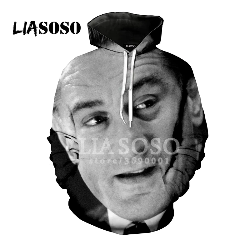 Толстовка с капюшоном LIASOSO, толстовка унисекс с 3D принтом, толстовки с капюшоном Rover De Niro, Harajuku, одежда в стиле кэжуал, дропшиппинг, X2041 - Цвет: 1