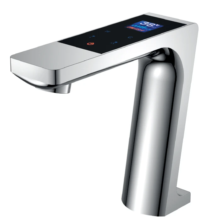 

Digital basin faucet LED display thermostatic touch faucet basin mixer tap touch basin taps Show with water flow