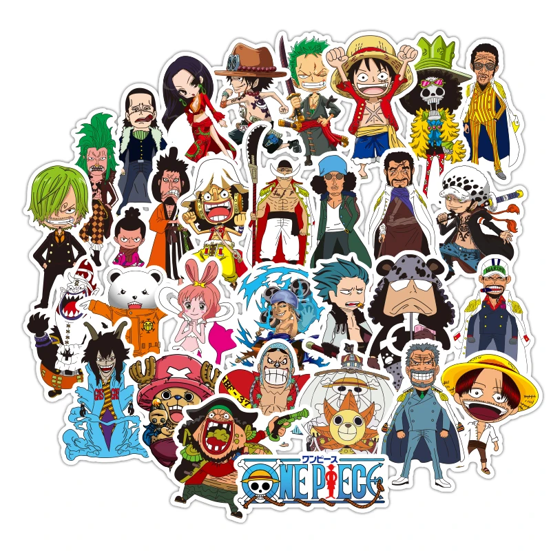 

48PC\Lot Cartoon Creative Stickers For Car Motorcycle Skateboard Luggage Notebook Laptop One Piece Funny Sticker Auto Decoration