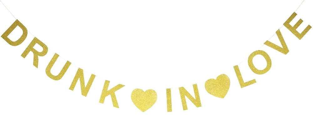 

Glitter Gold Letter Banner "Drunk in Love" Banner Photo Prop Bridal Shower Bachelorette Party Wedding Decorations