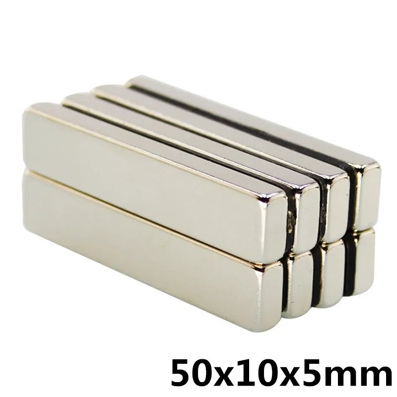 

2Pcs 50x10x5mm Neodymium Magnet Block N35 Permanent Super Strong Powerful Small Magnetic Magnets Square