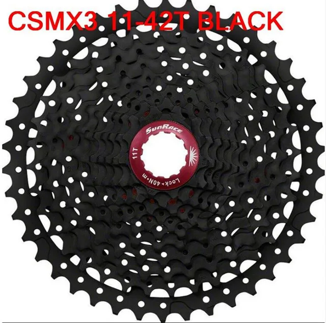 Sunracing 10 скоростная кассета CSMS3 CSMX3 11-40T 42T46T велосипедная кассета для Shimano SRAM маховик 11-40 11-42 11-46 10s кассета - Color: MX3 11-42T Black