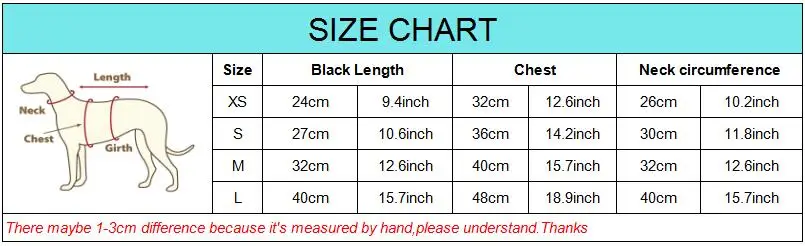 Size chart